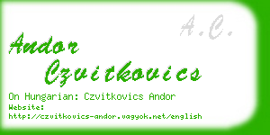 andor czvitkovics business card